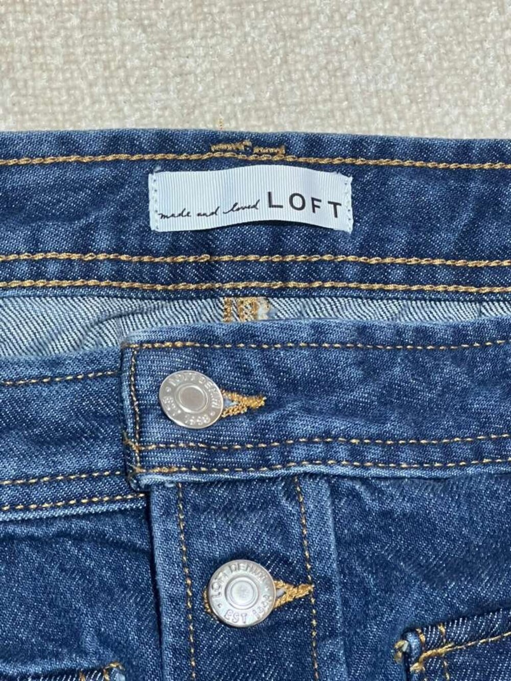 LOFT Denim Button Front Mini Skirt Size 4 - Picture 6 of 8